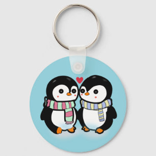 Llavero Amor de pingüino de invierno personalizado