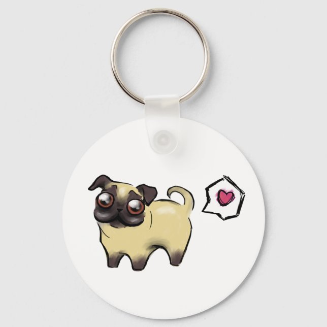 Llavero Amor de pug (Anverso)