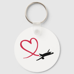 Llavero Amor del corazón del aeroplano
