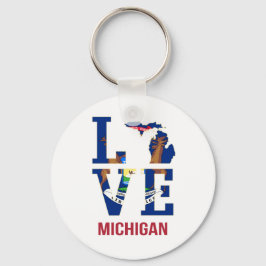 Llavero Amor del estado de Michigan