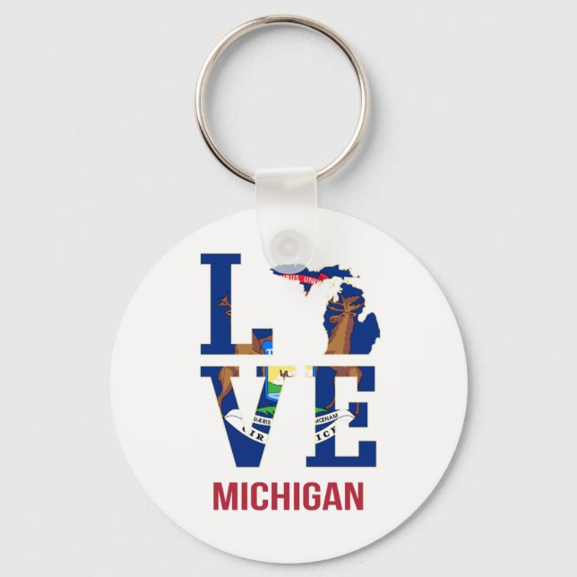 Llavero Amor del estado de Michigan (Anverso)