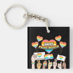 Llavero Amor del orgullo. El amor es justo. Mes del orgull