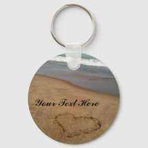 Amor en el Beach Keychain