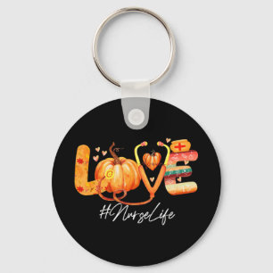 Llavero Amor Enfermera Vida Calabaza Cae Acción de Gracias