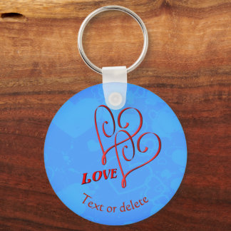Llavero Amor entrelazado corazón rojo personalizado