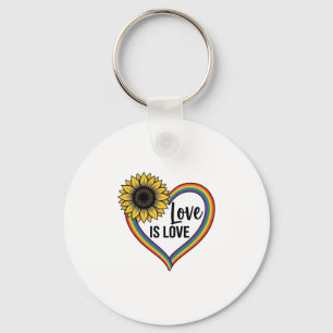 Llavero Amor Es Amor Girasol Corazón Camiseta Vector Vinta
