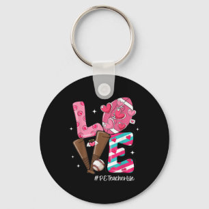 Llavero Amor Fútbol Corazones de Béisbol Pe Teacher Life V