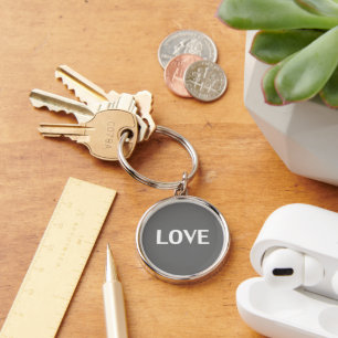 Llavero Amor - grises, blanco minimalista keychain