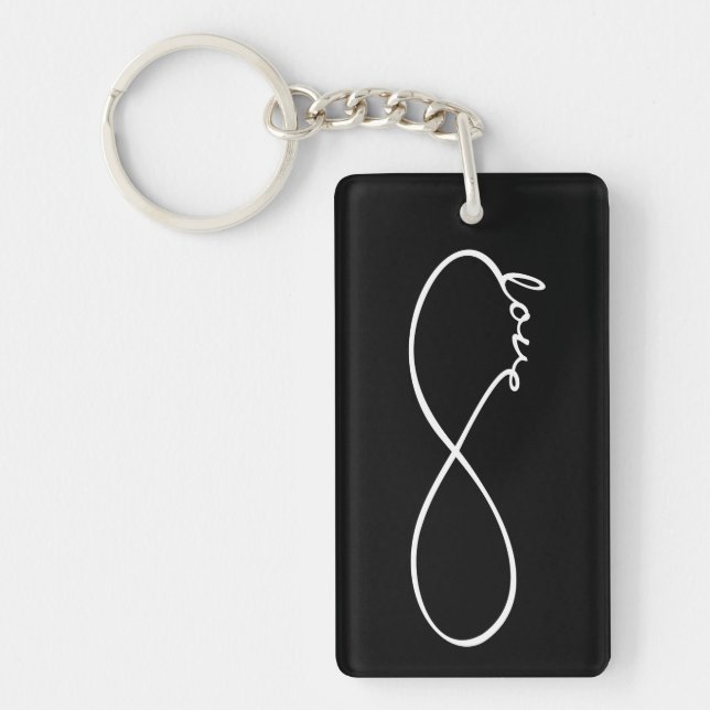 Llavero Amor infinito Lemniscate blanco + tu trasero. (Frente)