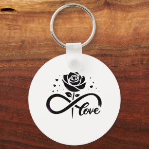 Llavero Amor Infinito Rosa Negra - Amor Romántico Eterno D
