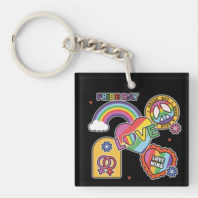 Llavero Amor. LGTB+Orgullo. Día del orgullo. Amor arcoiris (Frente)