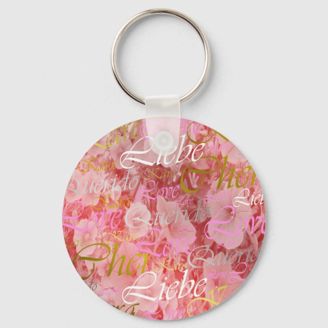 Llavero Amor, liebe, kara, cher, käre, querido, texto, ros (Anverso)