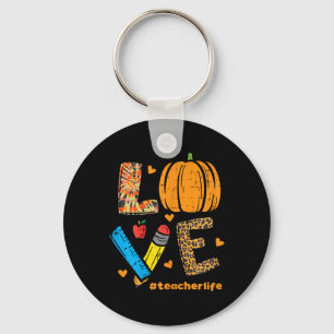 Llavero Amor Maestra Calabaza Leopard Caída Otoño Thanksgi