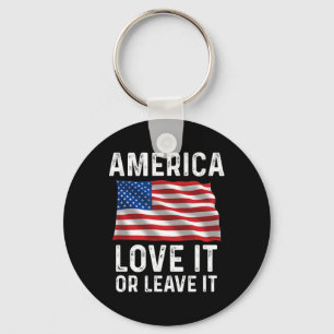 Llavero Amor o Déjalo Bandera Patriótica Americana De EE.