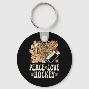 Llavero Amor Paz Amante Hockey Estampado Leopardo Chicas D
