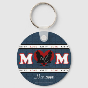Llavero Amor personalizado del gatito de la mamá del gato