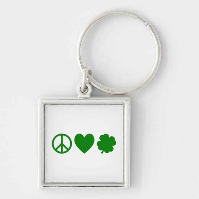 Llavero Amor por la Paz Verde y Shamrock (Frente)