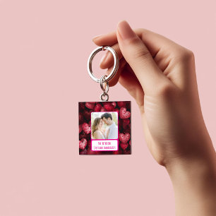 Llavero Amor Purpurinoso Yo Texto Inmediatamente Atrás