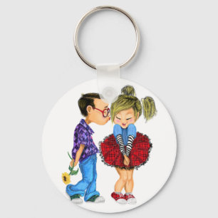 Llavero Amor romántico lindo de pareja - Beso - El día de