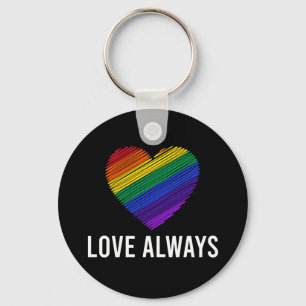 Llavero Amor siempre corazón arcoiris Inspirador