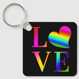 LLAVERO AMOR TIPOGRAFÍA COLORIDA CORAZÓN ARCOÍRIS