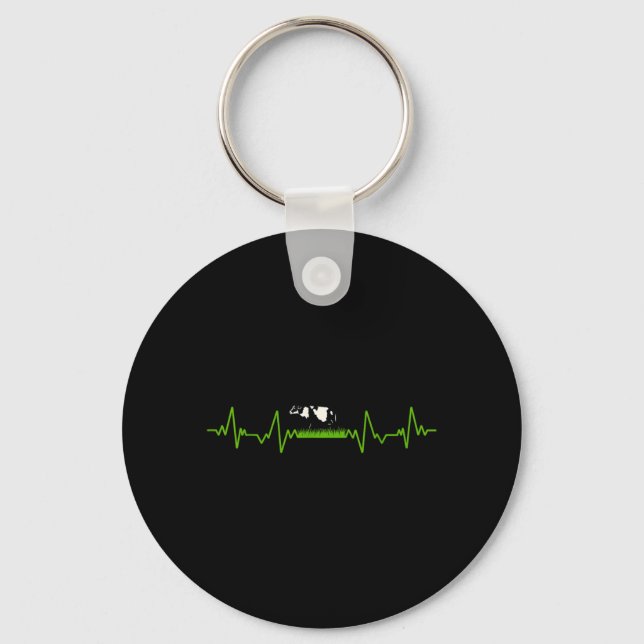 Llavero Amor Vaca Válvula EKG Latido Corazón Paciente Moo (Anverso)