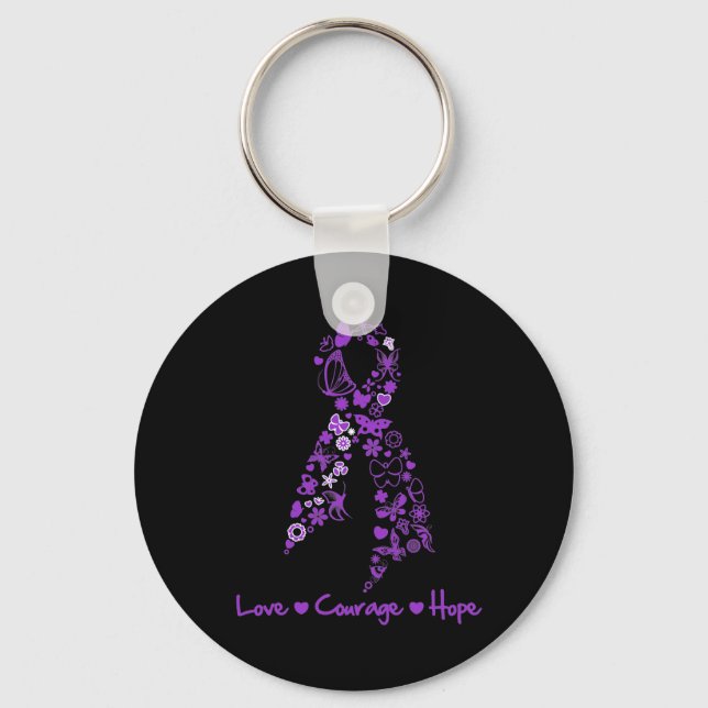 Llavero Amor Valor Esperanza Mariposa - Cáncer GIST (Anverso)