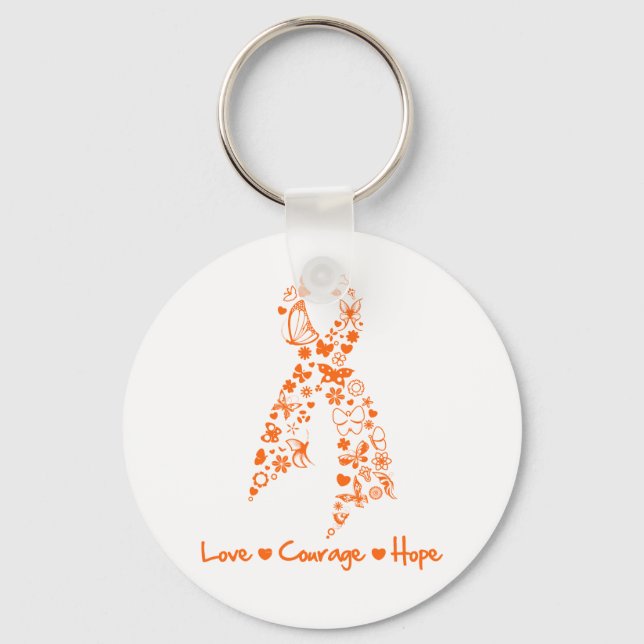 Llavero Amor Valor Esperanza Mariposa - Leucemia (Anverso)