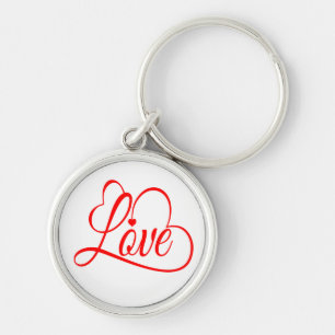 Llavero Amor y Corazones Boda Rojo y Blanco