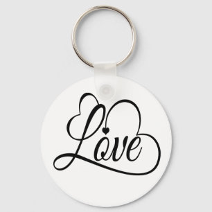 Llavero Amor y Corazones Negro y Blanco