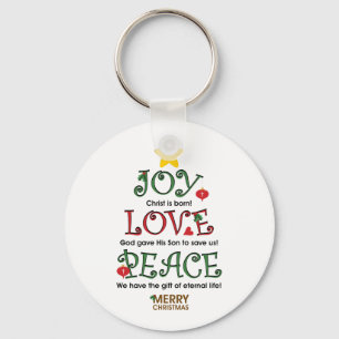 Llavero Amor y paz cristianos de la alegría del navidad