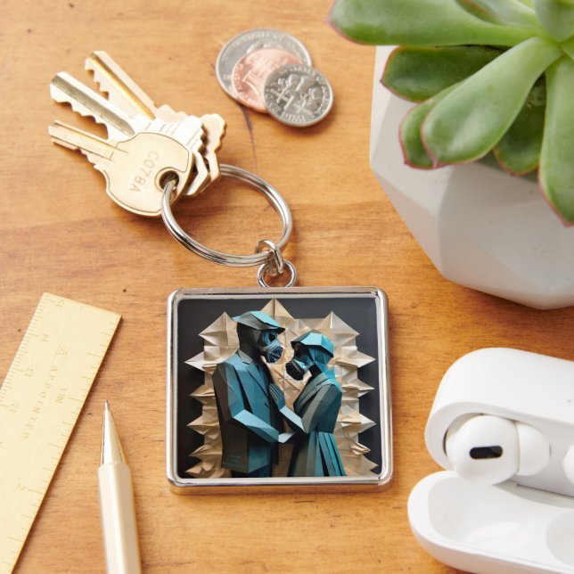 Llavero AMOR Y RESISTENCIA Origami 3 Premium Metalizado (Escritorio )