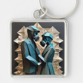 Llavero AMOR Y RESISTENCIA Origami 3 Premium Metalizado