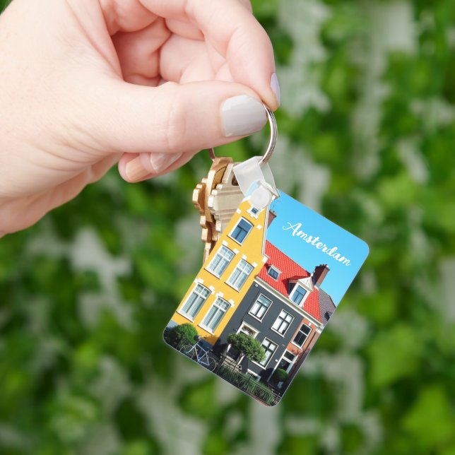 Llavero Amsterdam Holland Houses Travel souvenir (Mano)