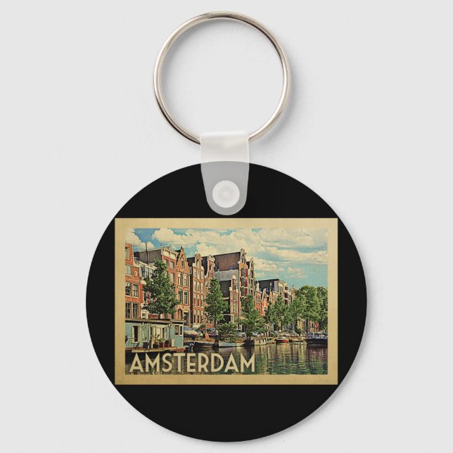 Llavero Amsterdam Holland Vintage Travel (Anverso)