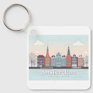 Llavero Amsterdam Países Bajos Damrak Pastel Travel