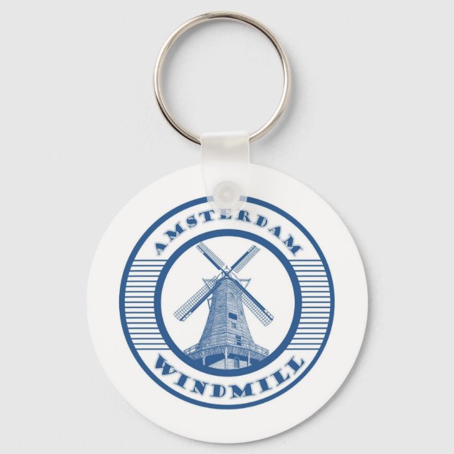 LLAVERO AMSTERDAM WINDMILL BLUE (Anverso)
