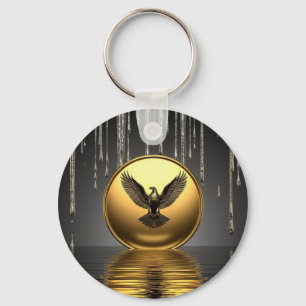 Llavero 🦅 Amuleto de Poder de Águila de Oro Fundido 🦅
