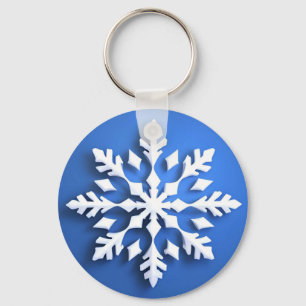 Llavero ❄️ Amuleto Elegante de Copo de Nieve de Cristal de