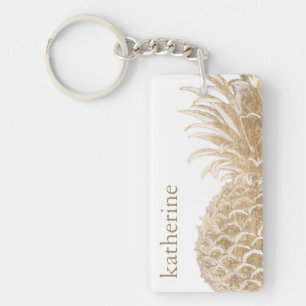 Llavero Añada su oro conocido Pinneapple tropical del  