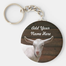Llavero Añadir aquí su nombre, cadena de claves de cabra