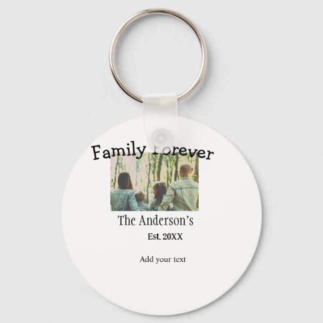 Llavero Añadir el nombre de la familia foto año vacaciones (Anverso)