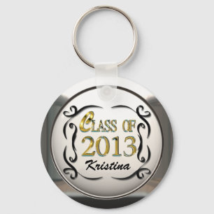 Llavero Añadir el nombre Gold y Black Decorated Grad Keych