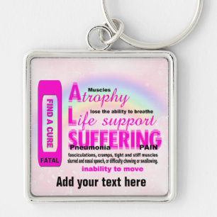 Llavero Añadir el texto Keychain cuadrado Premium