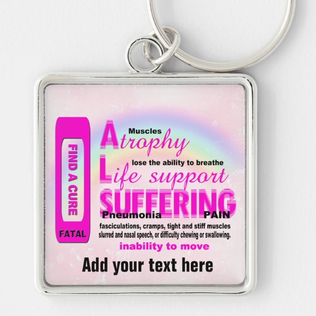 Llavero Añadir el texto Keychain cuadrado Premium (Frente)