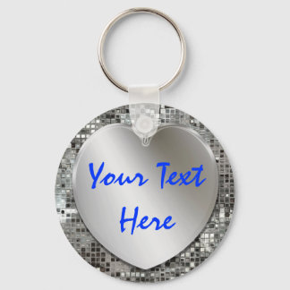 Llavero Añadir la cadena de claves del corazón plateado de