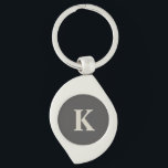 Llavero Añadir su inicial para ser elegante<br><div class="desc">Elegante cadena de teclas monogramada gris para tu regalo personalizado. Personalizado ahora.</div>