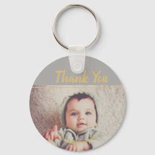Llavero Añadir su propia foto cumpleaños Gracias