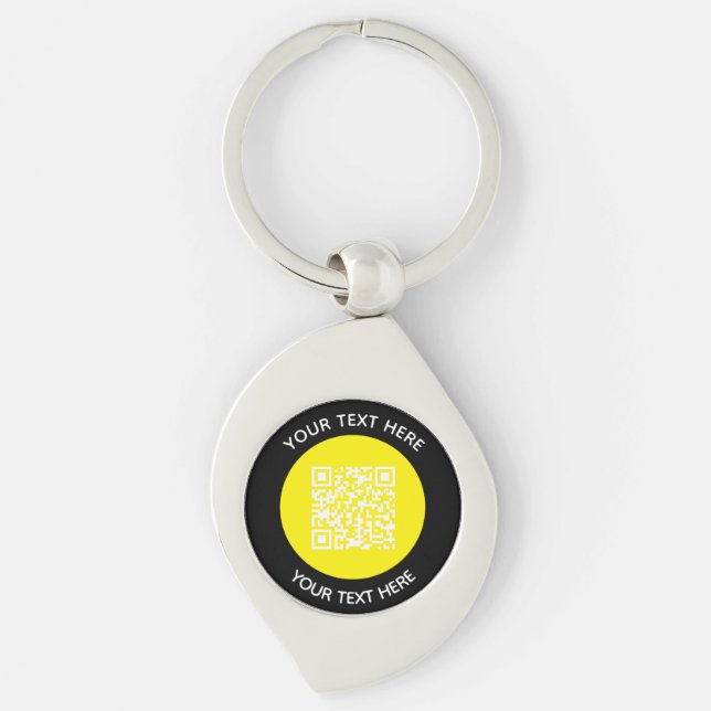 Llavero Añadir su propio código QR redondo Exploración mín (Anverso)