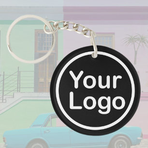 Llavero Añadir su propio logotipo   Fondo negro